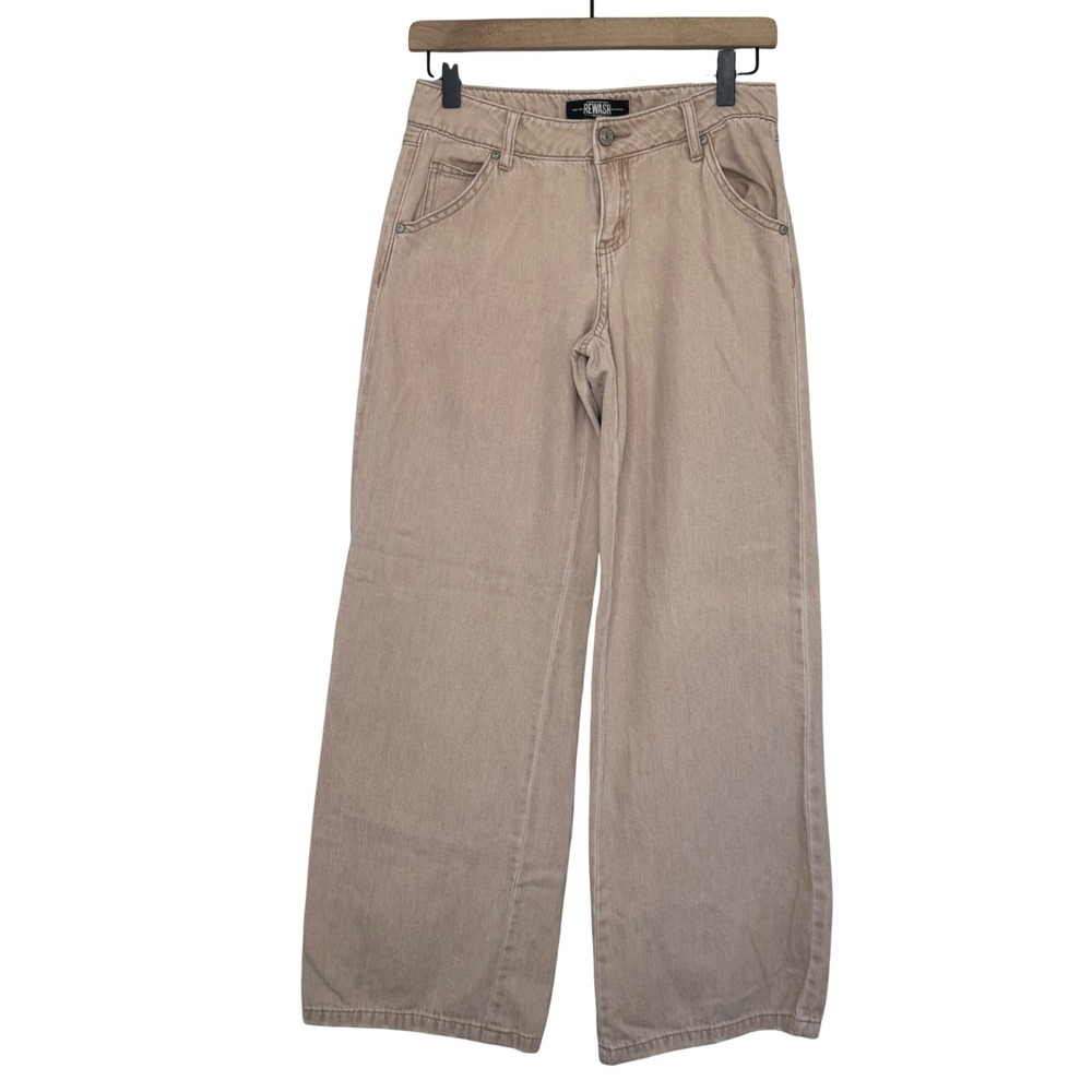 Rewash Tan Wide Leg Jeans High Rise Cotton Denim Utility Neutral Pants‎ Size 25